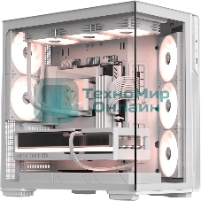 Компьютерный корпус Formula V Line Crystal Z7 PA White, ATX, TYPE-C*1, USB3.0*1, Front+Side Glass, SIDE 3x PERFORMANCE ARGB, REAR 2x PERFORMANCE ARGB