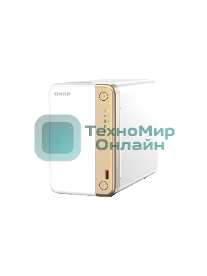 Сетевое хранилище channel QNAP TS-262-4G NAS 2 HDD trays, 2 x M.2 NVMe PCIe Gen 3 x1, 2-core Intel Celeron N4505 2.9 GHz, 4 Gb RAM (4Gb max), 1x2.5 Gigabit Ethernet, Slot PCIe Gen 3 x2, 2 USB 3.2 Gen 2 (10Gbps) Port, 2xUSB USB 2.0 port, 1xHDMI 2.0