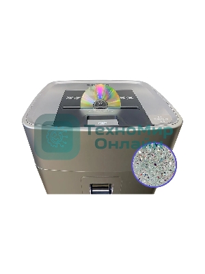 Шредер Office Kit SA375 серый/черный с автоподачей (секр.P-4) фрагменты 375лист. 42лтр. скрепки скобы пл.карты CD