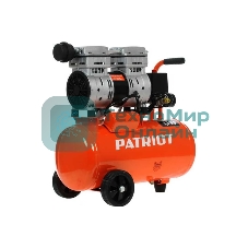 Компрессор Patriot WO 24-160 525306375 Безмасляный; Мощн. 1,1 кВт; Напр. 230В Об. двиг.: 2850 об/мин; Производительность: 160 л/мин; Объем ресивера: 24 л; Давление: 8 бар
