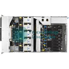Серверная платформа ASUS ESC8000A-E13P, 4U, 2x SP5 (LGA 6096),24x DDR5 6400, 8x 2.5'' hsb NVME, up to 14x PCIe*, 2x M.2 22110 NVME, 1x 2-port 10Gbe RJ-45 Intel 710 LAN, up to 8 dual-slot GPUs, 3+1 3200W