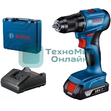 Дрель-шуруповерт Bosch GSR 185-LI, 18 В, 2 Ач, 50 Нм, бесщеточный
