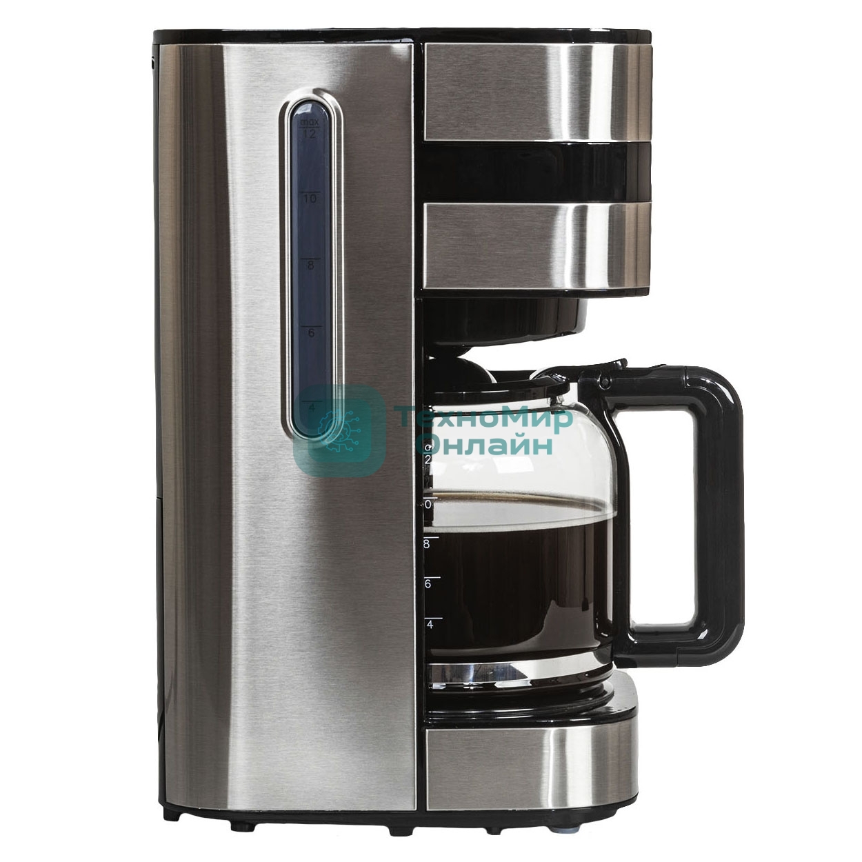 Кофеварка капельная JVC JK-CF28 черный/серебристый, исп. кофе - молотый, 1.5 л, 1000 Вт.