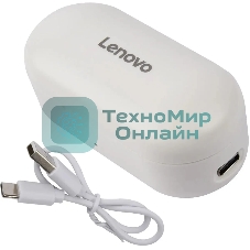 Гарнитура беспроводная LENOVO HT28, Bluetooth, вкладыши, белый