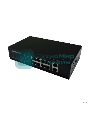 Коммутатор неуправляемый NEOMAX NMS-110PoE-1000-S, 10 портов 1000 Mbps, 8xPoE, металл
