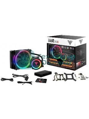 Система жидкостного охлаждения процессора Gamdias CHIONE E1A-120R черный 120мм алюминий+медь 1500rpm 23db 150W