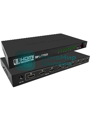 Сплиттер аудио-видео Premier 5-872-8 HDMI (f)/8xHDMI (f) черный
