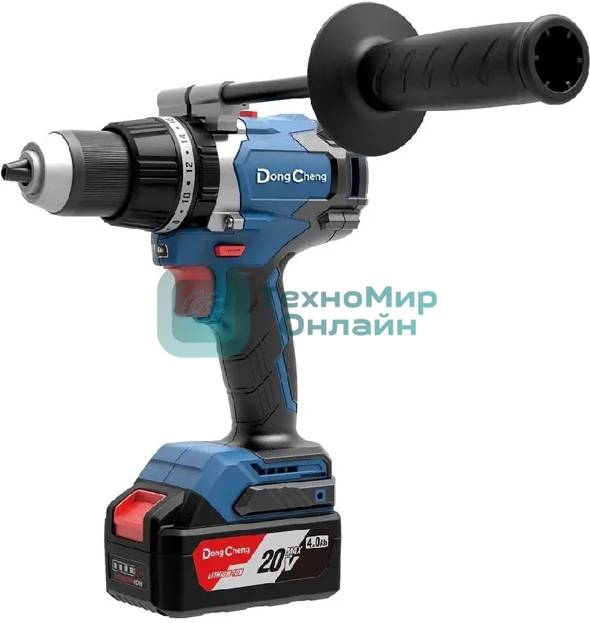 Дрель-шуруповерт DongCheng DCJZ03-13i, 20 В, 5 Ач, 120 Нм, бесщеточный, ударный