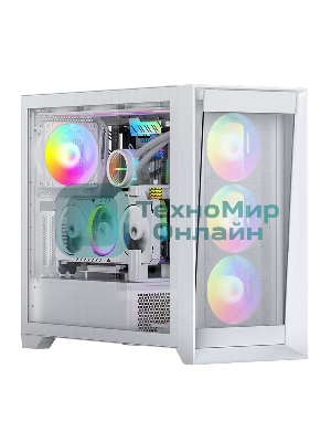 Компьютерный корпус ACD Lagrange; ATX, белый, FANS: 120мм ARGb: 3 Top + 1 Rear + HUB. Drive bay int: 3x3,5