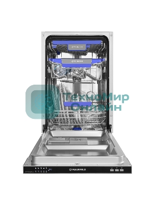 Встраиваемая посудомоечная машина Maunfeld MLP-083I, черный, 44.8 см, 10 компл., 49 дБ, класс A++