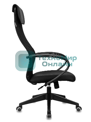 Кресло Бюрократ CH-607 TW-01 черный, сетка, подголовник