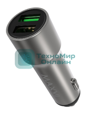 Автомобильное зарядное устройство Maxvi CCM-M242 metallic silver 2.4A 2xUSB