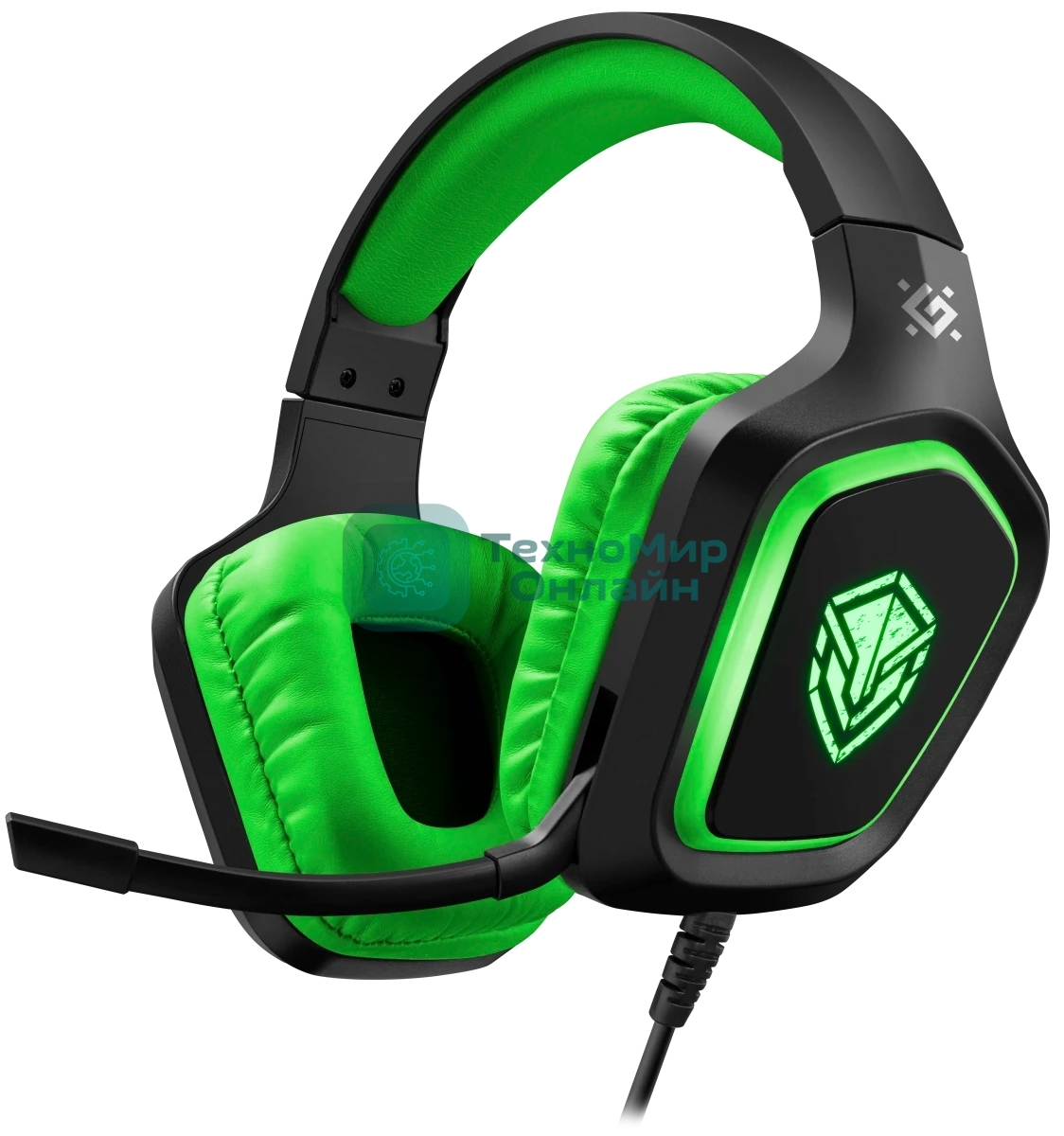 Гарнитура Defender Hinderer чёрный, проводная, подсветка