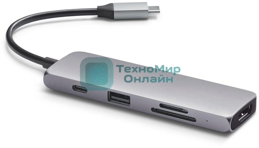 USB-концентратор Satechi Type-C Multiport Pro (USB 3.0, USB Type-C, HDMI, SD, micro-SD), Серый ST-UCMPAM