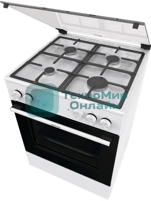 Плита комбинированная Gorenje GK6A20WF белый, конфорок 4 газовых, духовка 65 л, 60 см x 85 см x 60 см