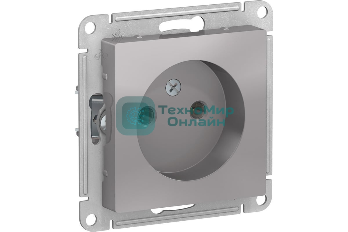 Механизм розетки 1-м СП AtlasDesign без заземл. 16А алюм. SchE ATN000341