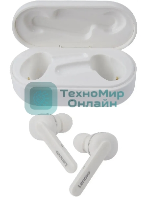Гарнитура беспроводная LENOVO HT28, Bluetooth, вкладыши, белый