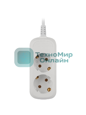 Удлинитель электрический ЭРА UDL-10-215-E Greenline 2 розетки с заземлением 1,5м ПВС 3x0.75мм2