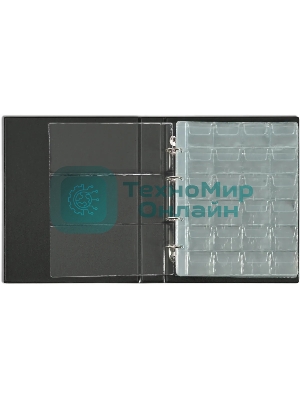 Папка на 4-х кольцах Silwerhof Кляссер верт. ПВХ 0.6мм, черный