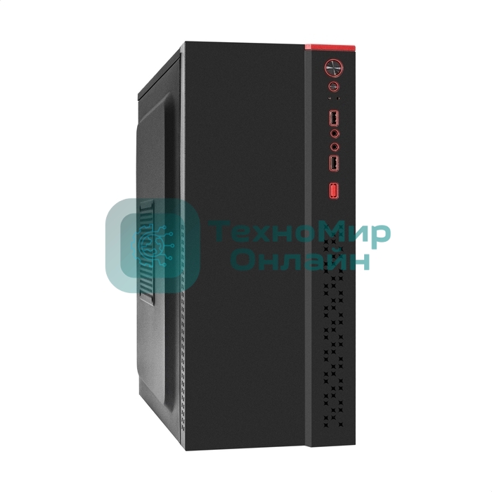 Компьютерный корпус Miditower ExeGate AA-443-UNS400 (ATX, БП UNS400 с вент. 12см, 2хUSB+HD Audio, черный)