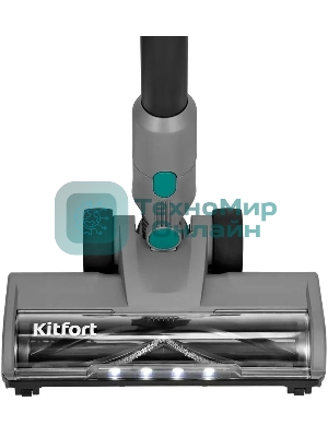 Пылесос вертикальный Kitfort КТ-5305 серый/синий, питание от аккумулятора, 225 Вт, уборка сухая, пылесборник 0.5 л