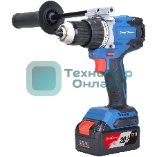 Дрель-шуруповерт DongCheng DCJZ06-13, 20 В, 5 Ач, 120 Нм, бесщеточный