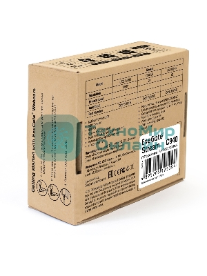 Веб-камера ExeGate Stream C940 2K 2560x1440, 30 кадр/с, USB Type-A, микрофон (шумоподавление), универсальное крепление