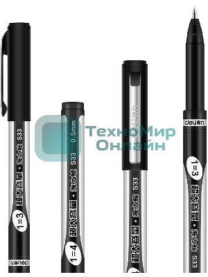 Ручка гелевая Deli S33 ассорти, d=0.5мм, черные чернила, линия 0.35мм