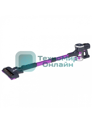 Пылесос вертикальный BQ VCA0201H фиолетовый/серый, питание от аккумулятора, 110 Вт, уборка сухая, пылесборник 0.6 л, работа от АКБ max 40 мин