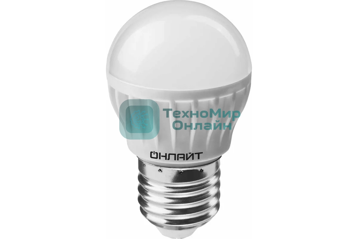 Лампа светодиодная ОНЛАЙТ 61137 OLL-G45-8-230-6.5K-E27
