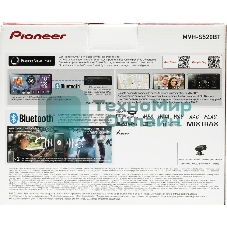 Автомагнитола Pioneer MVH-S520BT, 1 DIN, Bluetooth, USB Type-A, AUX, пульт ДУ, съёмная панель