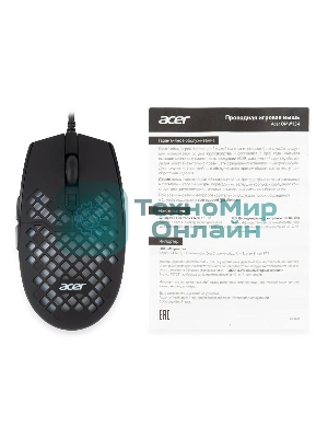 Мышь проводная Acer OMW134 черный, 3200 dpi, USB, кнопки - 6