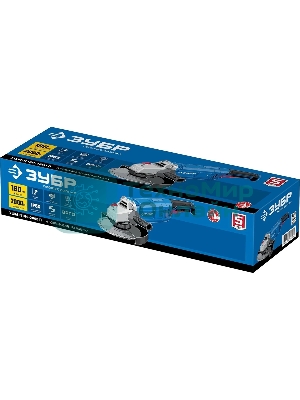 Угловая шлифовальная машина Зубр 180 мм, 2000 Вт, компакт, серия Профессионал