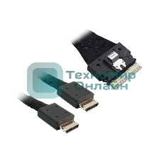 Кабель Amphenol RSL74-6658 Slimline SASx8 (SFF8654) -to- 2x OCuLink x4 (SFF8611), 1M, (аналог Broadcom 05-60001-00) 100