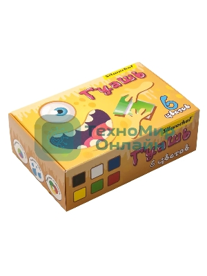 Гуашь Silwerhof Монстрики, 6 цветов, баночка, 20 мл, картонная коробка