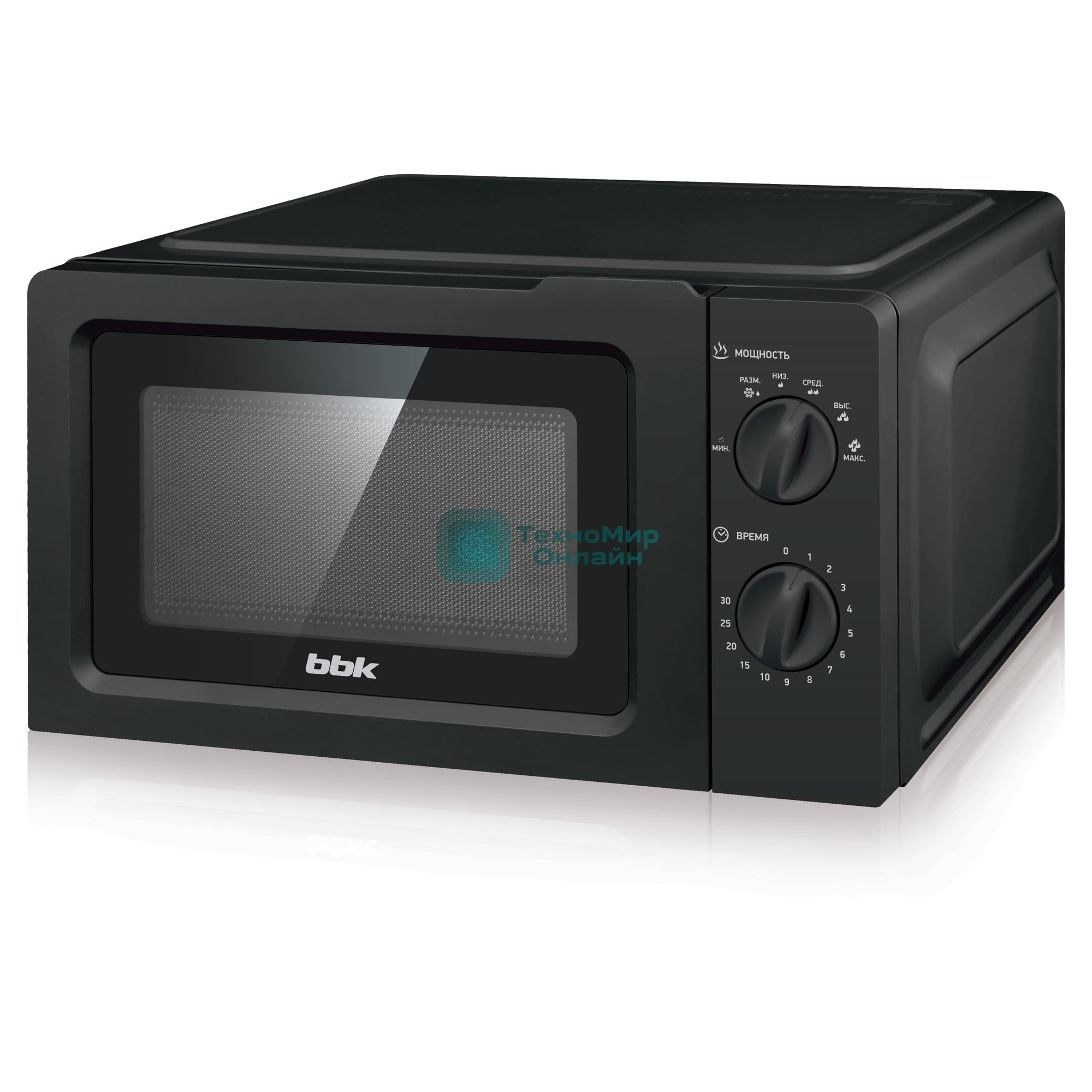 Микроволновая печь BBK 17MWS-782M/B черный, 17 л, 700 Вт, переключатели - поворотный механизм