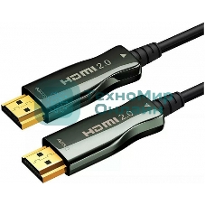 Кабель HDMI AOC-HM-HM-30M Wize, оптический, 30 м, 4K/60HZ, v.2.0, ARC, 19M/19M, черный, коробка Кабель HDMI AOC-HM-HM-30M Wize, оптический, 30 м, 4K/60HZ, v.2.0, ARC, 19M/19M, черный, коробка
