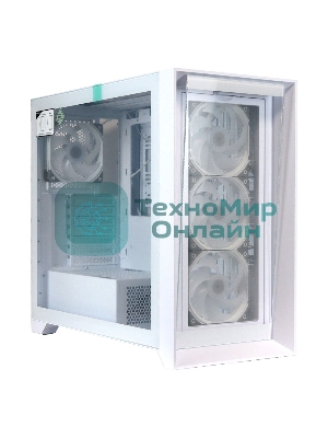 Компьютерный корпус ACD Lagrange; ATX, белый, FANS: 120мм ARGb: 3 Top + 1 Rear + HUB. Drive bay int: 3x3,5