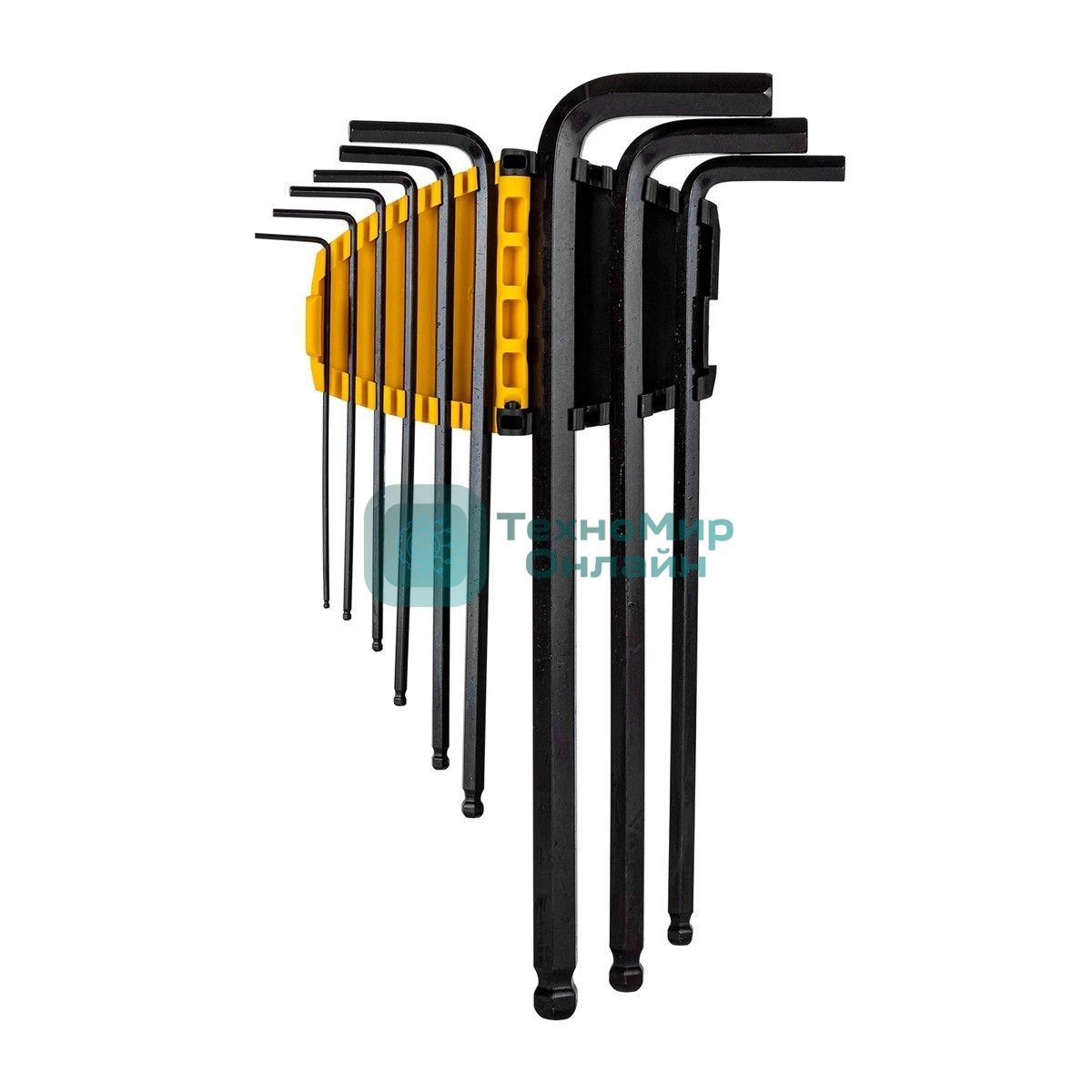 Набор шестигранных ключей с шаром сверхдлинных Deli DL232309H 9 шт Материал CR-V. Спецификация: 1,5,2,2,5,3,4,5,6,8,10мм, пластиковый держатель