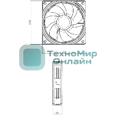 Кулер для корпуса Thermalright TL-S12RW Reverse (120x120x25mm, 4-pin PWM, ARGB, 47.6CFM, 23.2dBA, 1500RPM, White)