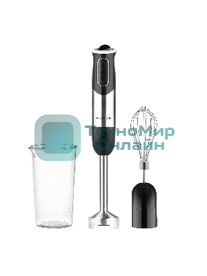 Блендер Galaxy Line GL 2138, черный, погружной, 1000 Вт, 17 000 об/мин, 8 скоростей + режим 