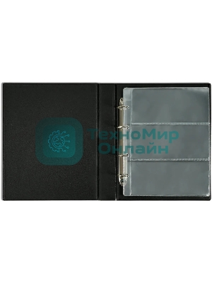 Папка на 4-х кольцах Silwerhof Кляссер верт. ПВХ 0.6мм, черный