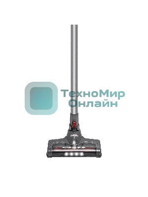 Пылесос вертикальный BBK BV3004 серый/красный, питание от аккумулятора, 60 Вт, уборка сухая, пылесборник 0.8 л