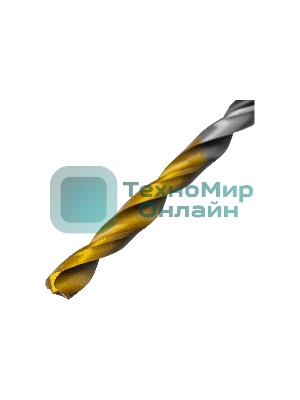 Сверло спиральное по металлу Denzel 3,2 x 65мм, Р6М5, Golden Tip, многогранная заточка, 2 шт.