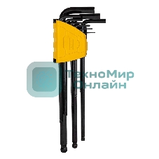 Набор шестигранных ключей с шаром сверхдлинных Deli DL232309H 9 шт Материал CR-V. Спецификация: 1,5,2,2,5,3,4,5,6,8,10мм, пластиковый держатель