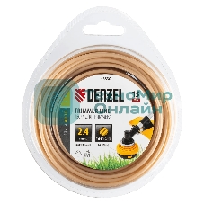 Леска для триммера Denzel армированная алюминием круглая, 2,4мм х 15м, блистер ALUFLEX