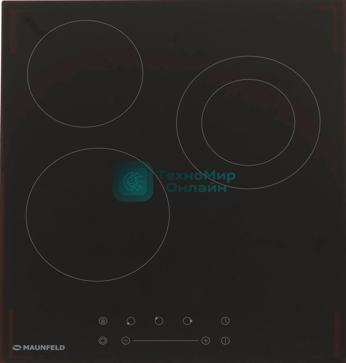 Варочная электрическая панель Maunfeld EVCE.453.D-BK, конфорок: 3 шт., стеклокерамика, независимая, черный