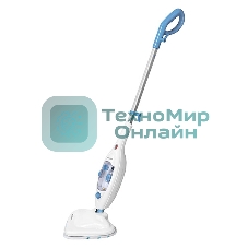 Паровая швабра Blackton Bt SM1114 White-blue, Мощность 1300 Вт, 2 в 1. Вертикальная и компактная, Резервуар для воды 300 мл, Время неприрывной работы до 20 минут, Быстрая и эффективная очистка всех типов полового покрытия: паркет, линолеум, плитка, Уничтожение до 99,9% бактерий и микробов, Поворотная щетка, 12 насадок в комплекте, Вертикальная парковка, Быстрый нагрева 20 секунд