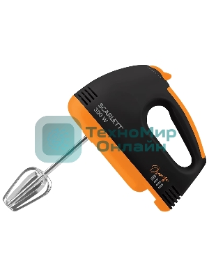 Миксер ручной Scarlett SC-HM40S20 300 Вт, черный/оранжевый