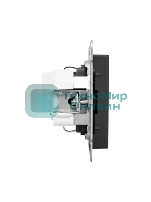 Механизм розетки EKF UP1-SOB-111 16А, с заземлением, со шторками, черный Эпика